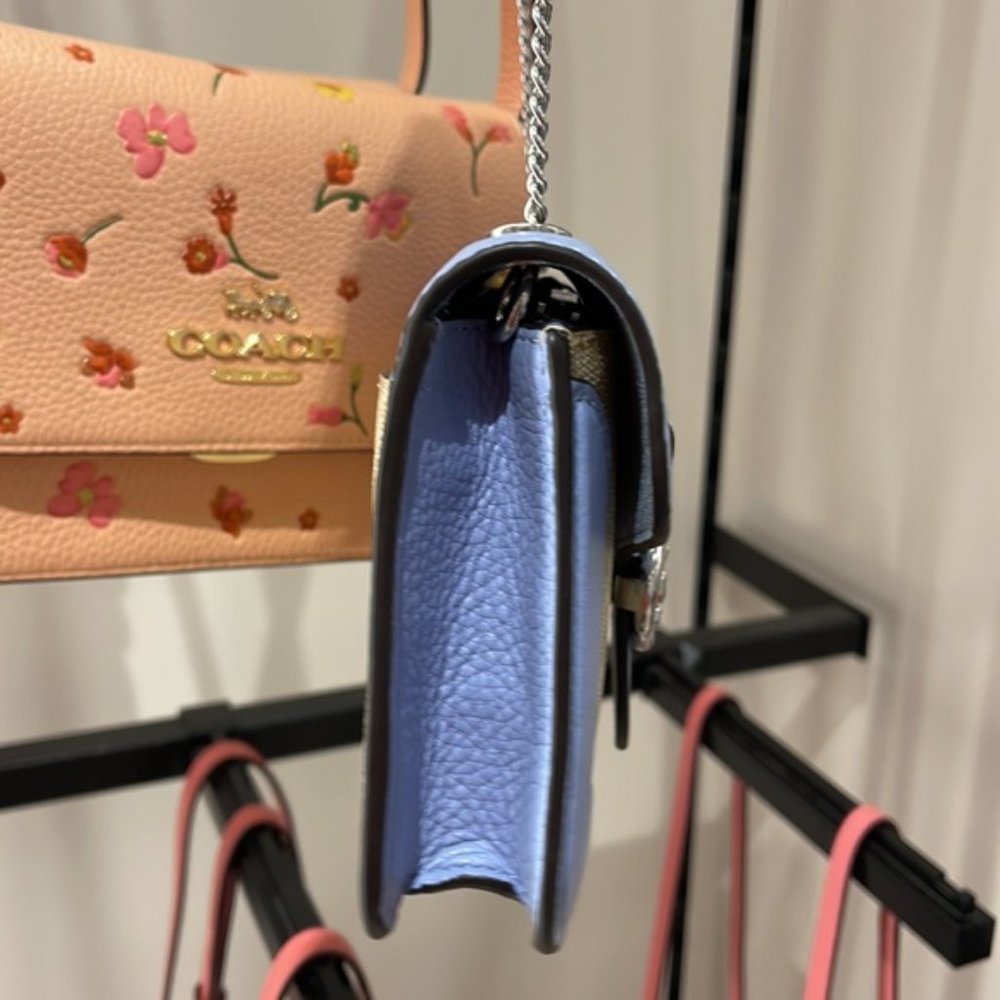 Coach Georgie Crossbody In Signature Canvas Light Khaki / Marble Blue - Picture 16 of 16